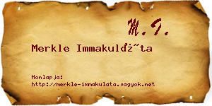 Merkle Immakuláta névjegykártya